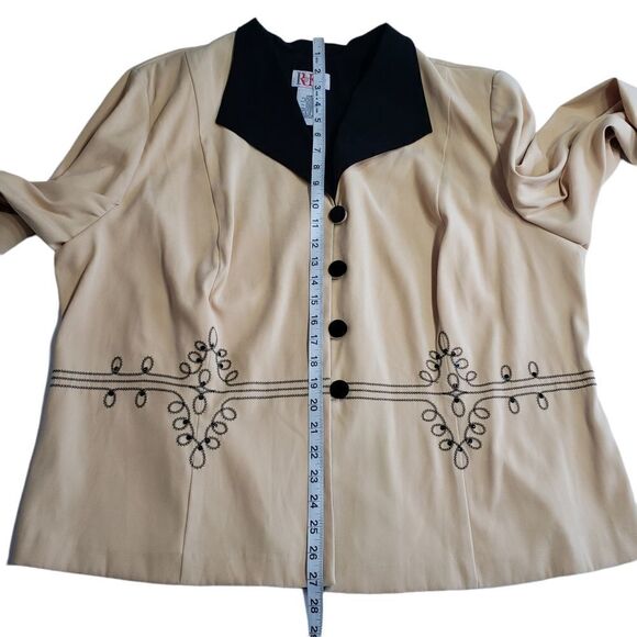 R&K Yellow & Black with Embroidery Blazer Size 26W - Picture 6 of 11
